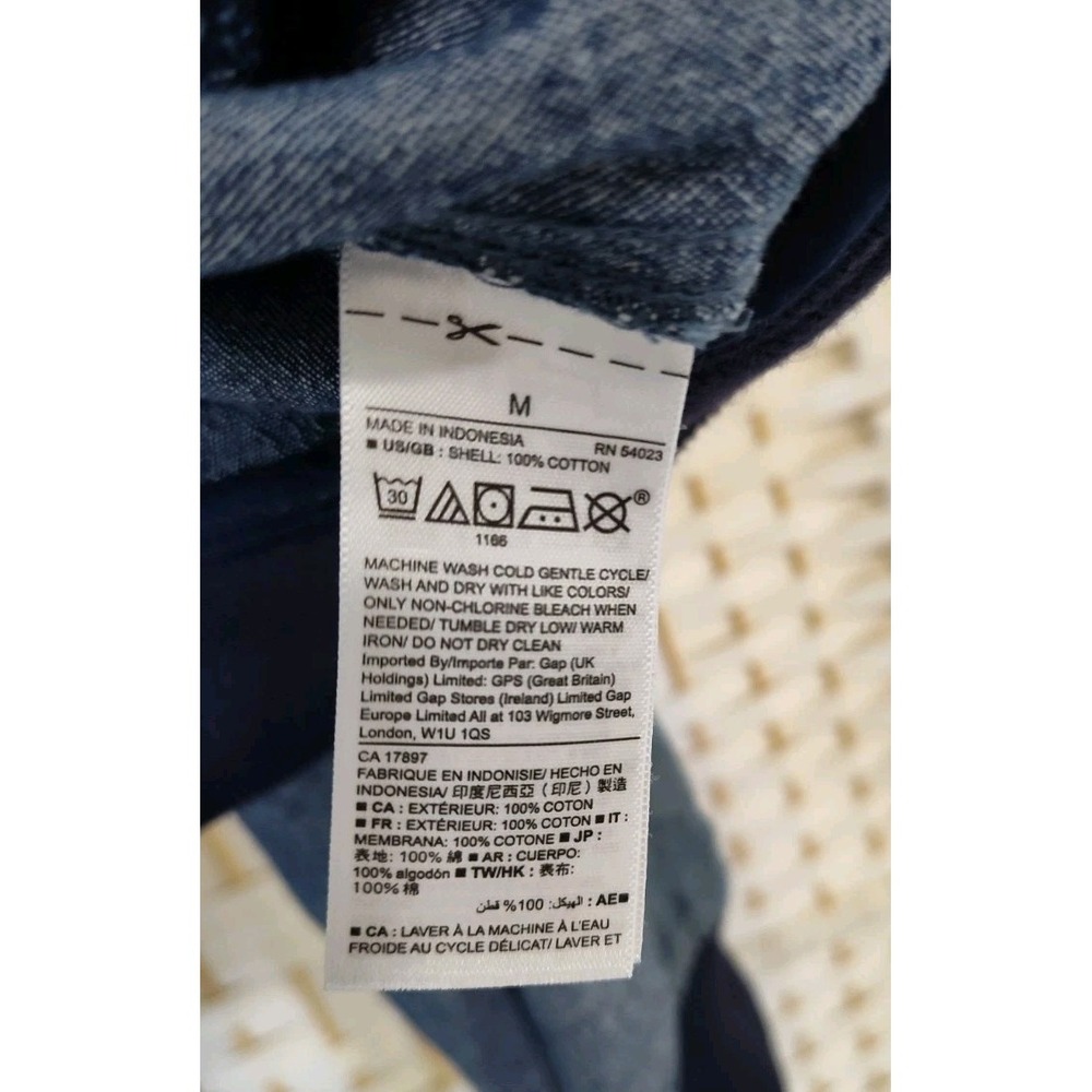 Gap Mens Lightweight Chambray Denim Bomber Jacket Sz M - Picture 3 of 7